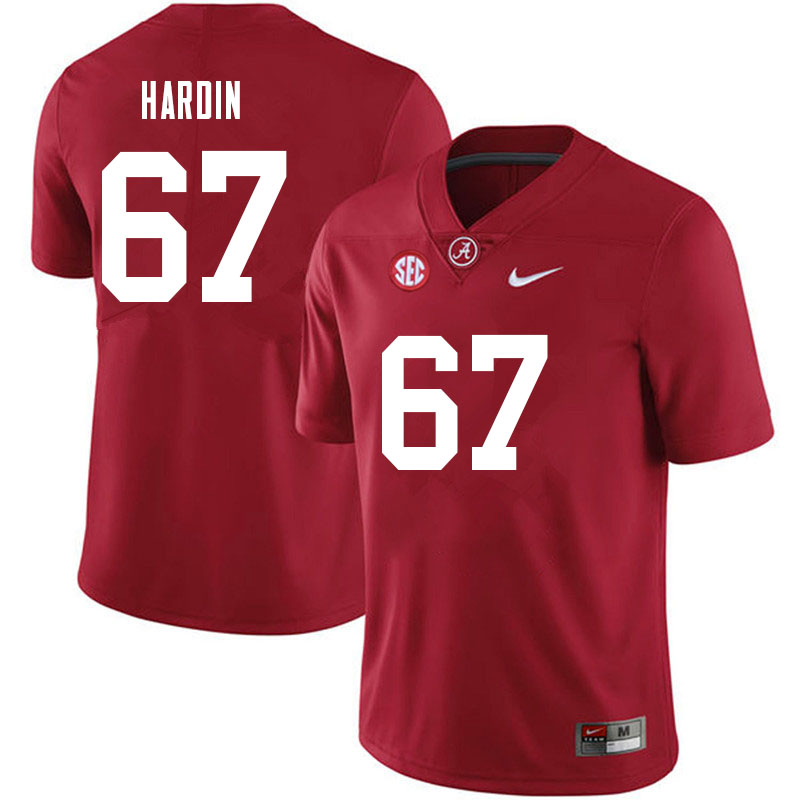 Alabama Crimson Tide Men's Donovan Hardin #67 Crimson NCAA Nike Authentic Stitched 2021 College Football Jersey ZM16H75IB